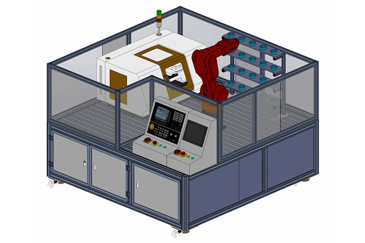 工業(yè)機(jī)器人上下料數(shù)控車床實(shí)訓(xùn)系統(tǒng)